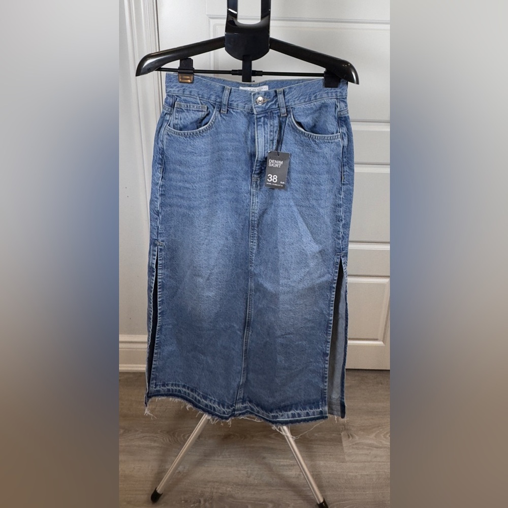 Primark Blue Denim Midi Skirt
